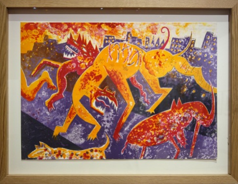 Les images de l'artiste en monstre zoomorphe, expression dune animalité revendiquée, annoncent les multiples autoportraits de l'artiste en animal, chien, poisson ou gorille qui jalonnent son parcours.